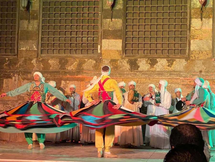 Cairo: Egyptian Heritage Tanoura Dancing Troupe Show - The Show Rhythm: Live Folk Music First, Then the Spinning