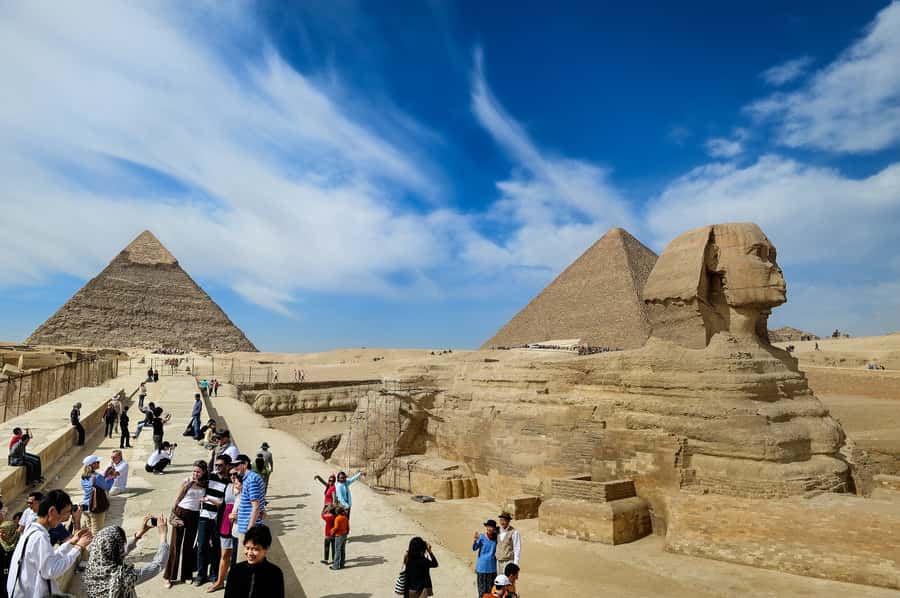 Cairo: Pyramid Tour, Boat Ride and Lunch at Cafelucca - The Sphinx photo moment: close up and guide-assisted posing