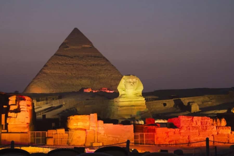 Cairo: Pyramids of Giza Sound & Light Show with City Tour - Pyramids of Giza after dark: the wow factor is real