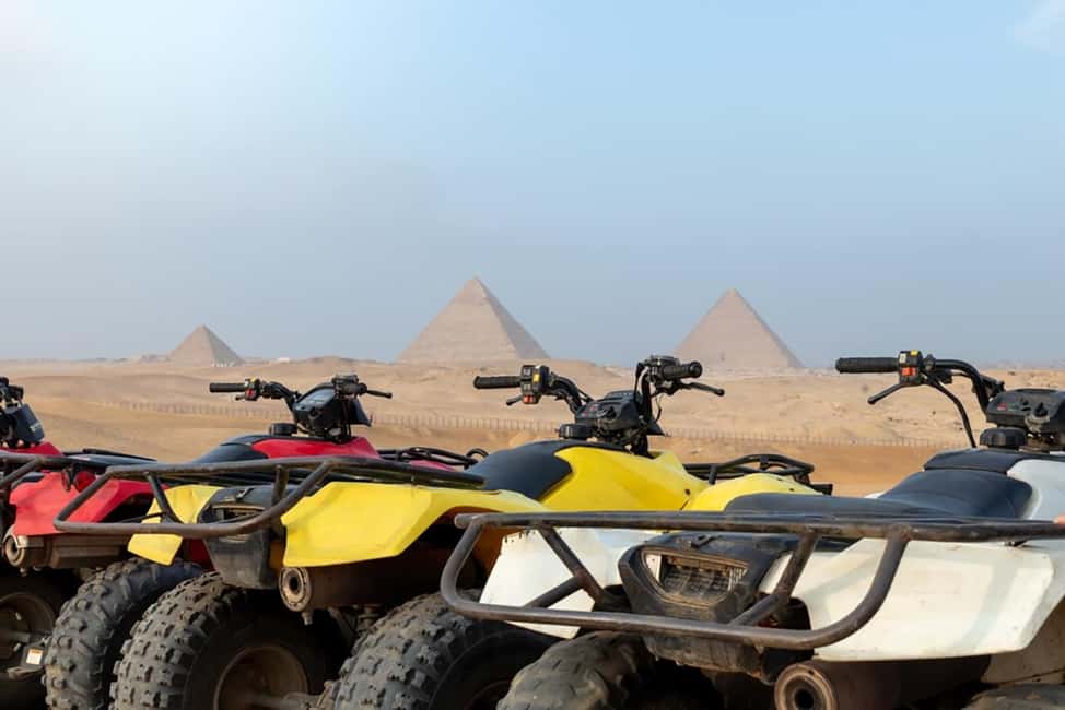 Cairo: Quad Bike Adventure at Giza Pyramids W/ Camel Ride - Quad biking outside the monuments: Sahara speed with pyramid views
