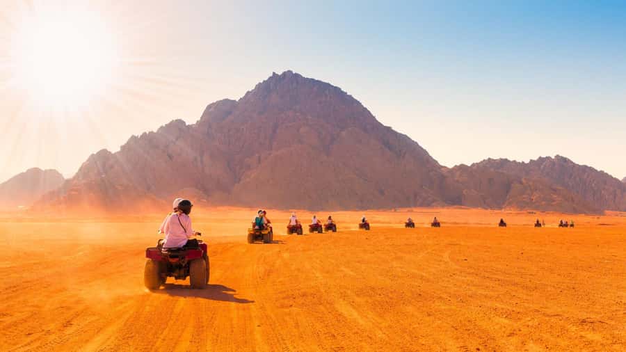 Desert Sunset Quad Bike ATV for 50Km, Oriental Show, Dinner, - Key Points at a Glance