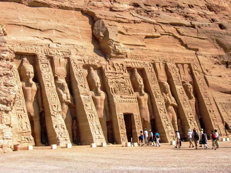 From Cairo: 3-Day Nile Cruise with Hot Air Balloon & Flights - Edfu by horse carriage: the Temple of Horus in sandstone detail