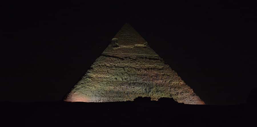 From Cairo: Giza Pyramids Tour with Light Show and Transfer - Lighting and Photos: Blue/Green Effects and One Real-World Headlight Problem