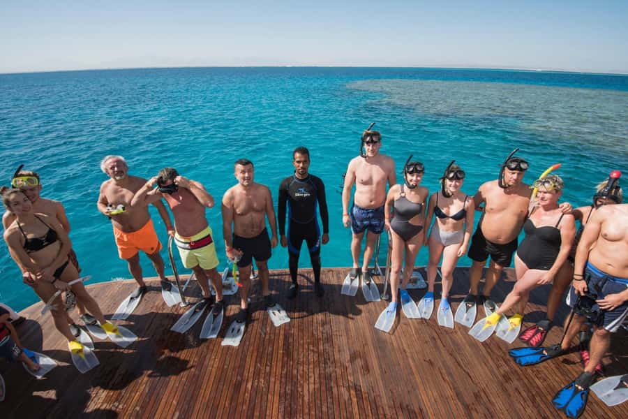 From Sharm: White Island and Ras Mohamed Snorkeling Trip - The yacht setup: sun deck joy, air-conditioned comfort, and lots of seating