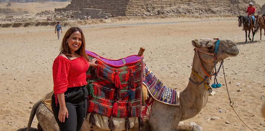 Giza: Pyramids at Sunset Guided Camel Tour - Passing Khufu, Khafre, and Menkaure with context