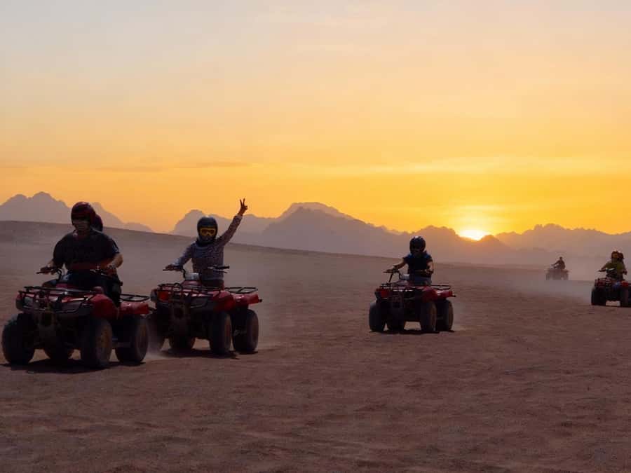 Hurghada: Quad Bike Tour of the Desert and Red Sea - Arrival at the quad base: safety briefing, test run, then go