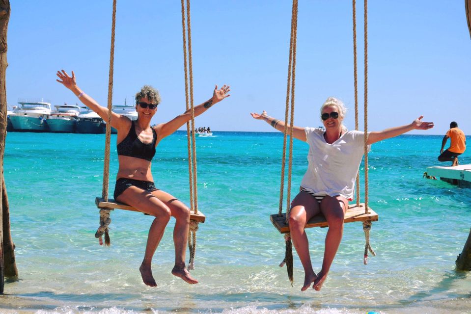 Hurghada:Eden Island Full-Day Trip with Water sports & Lunch - Water sports on Red Sea time: banana boat, sofa ride, and parasailing