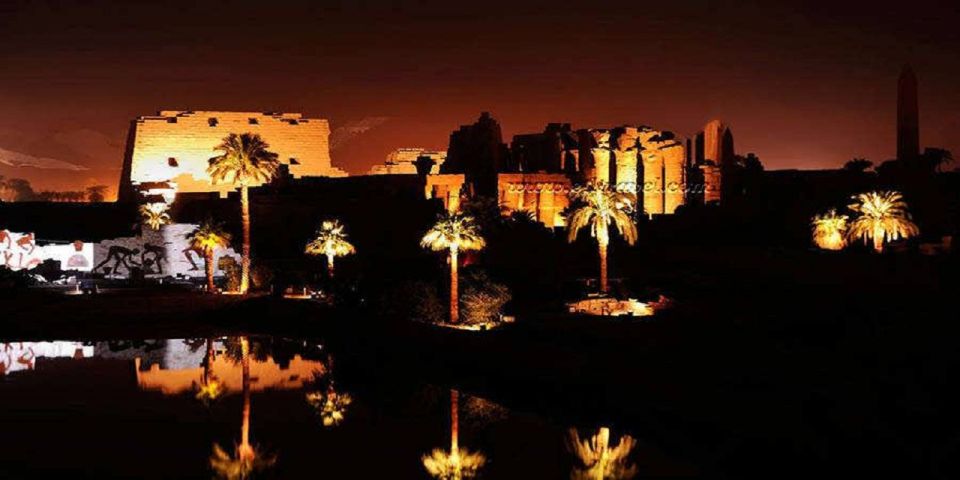 Luxor: Sound And Light Show - The Great Sacred Lake segment: the colorful punctuation mark